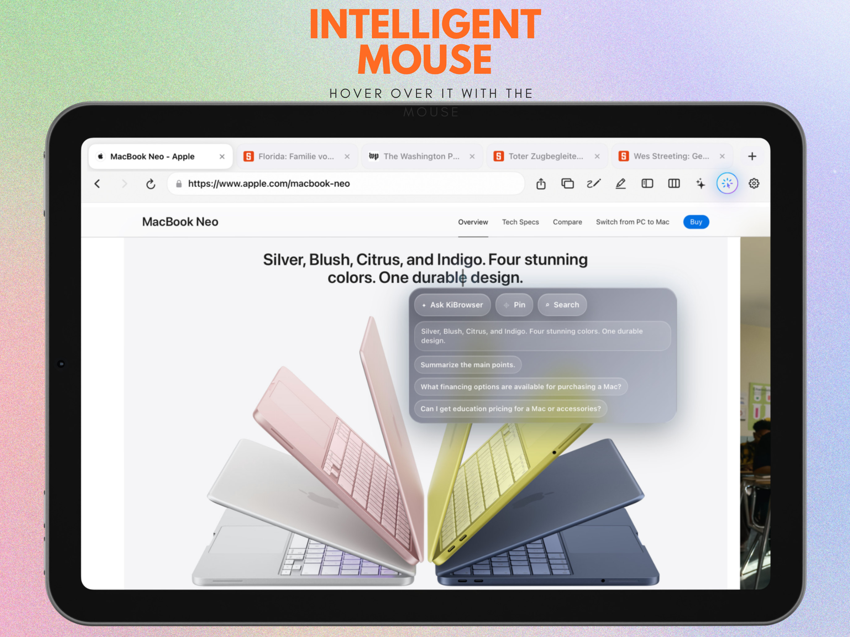 Intelligente Maussteuerung in KiBrowser
